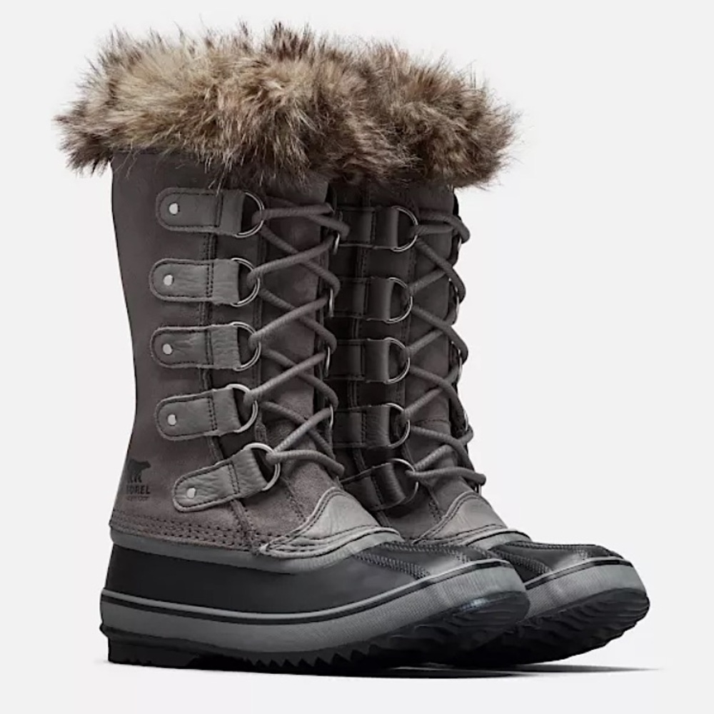 Sorel Joan of Arctic Waterproof Snowboots in Quarry with Faux Fur
